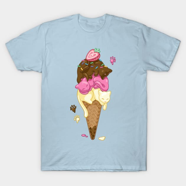 Triple Scoop Kitty Cone T-Shirt by rosemcclain